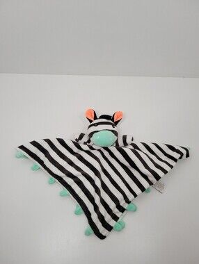 Oh Joy! Zebra Black And White Striped Lovey Security Blanket EUC